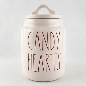 Rae Dunn By Magenta CANDY HEARTS Large Letters Ceramic Small 7 Inch Canister